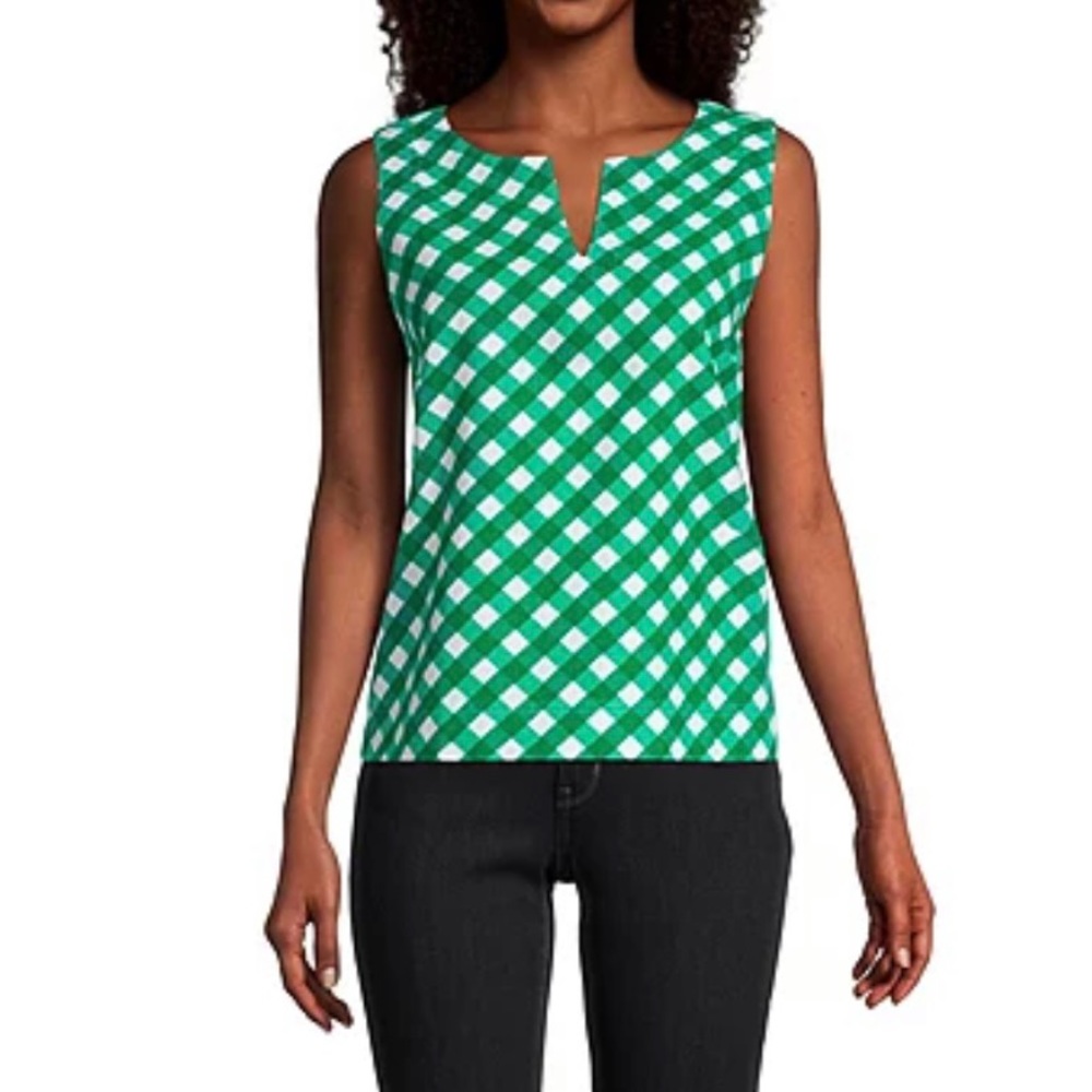 NEW Liz Claiborne Linen Split Crew Neck Sleeveless size medium